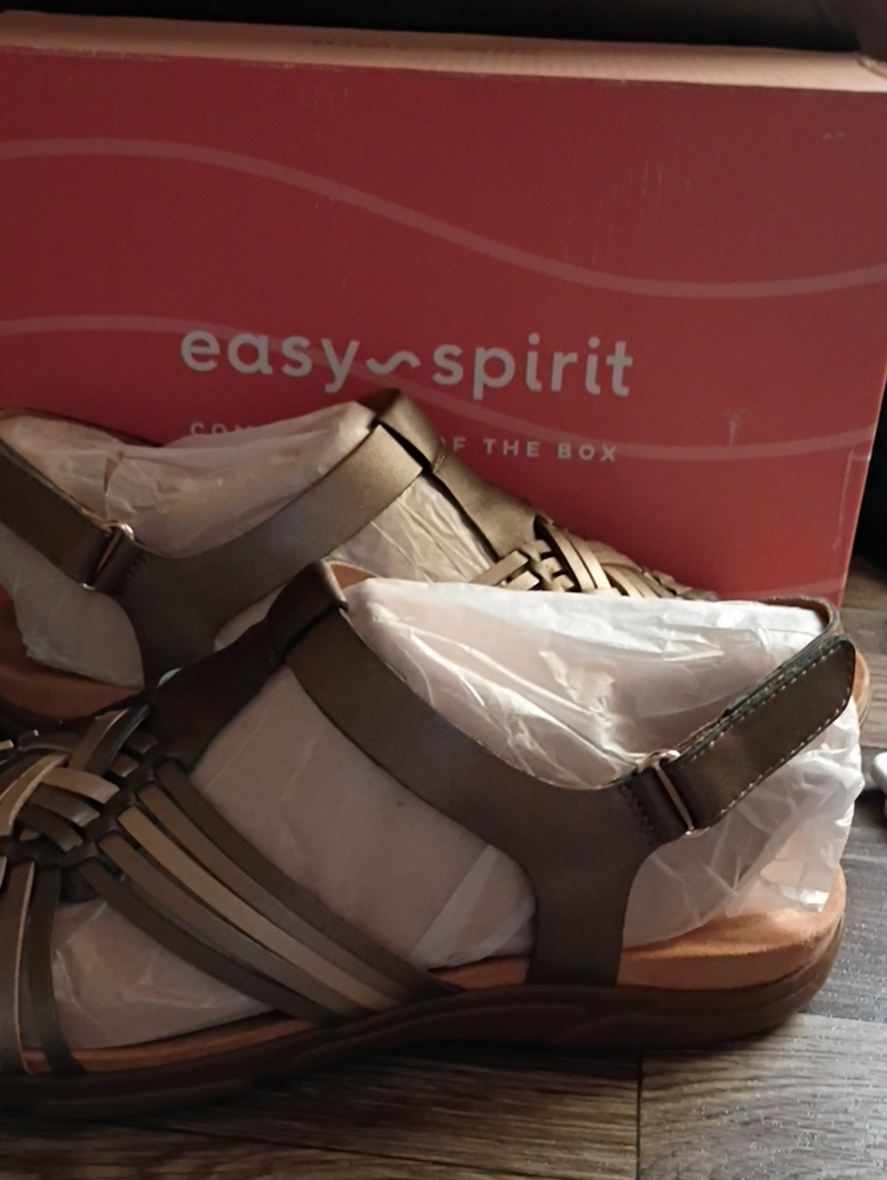 Easy Spirit Olive Woven Slingback Comfort Sandals
